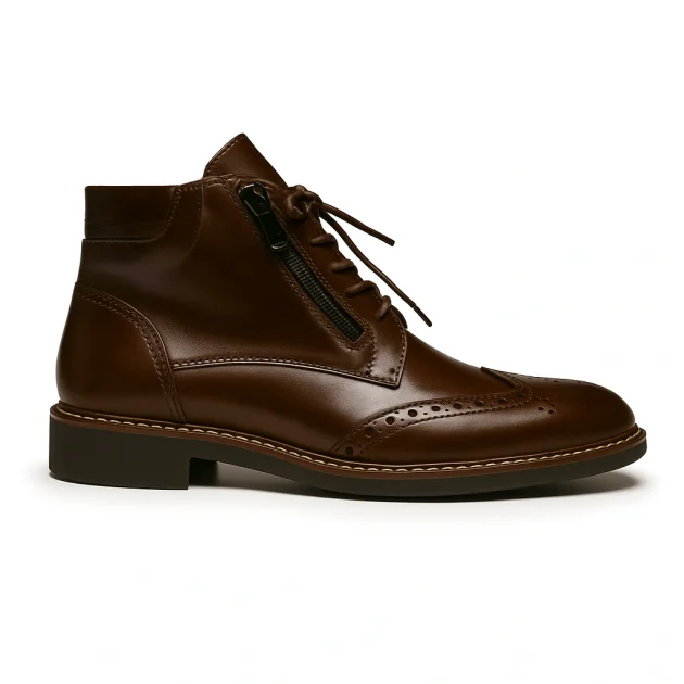 Demi Botte Borsalino en cuir marron