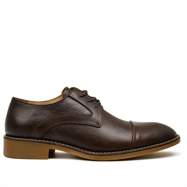 Chaussure en cuir véritable couleur marron