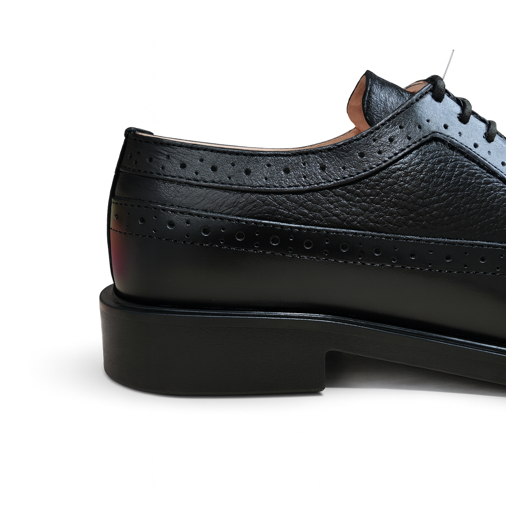 Chaussure en cuir véritable couleur tabac (نسخة) - الصورة 3