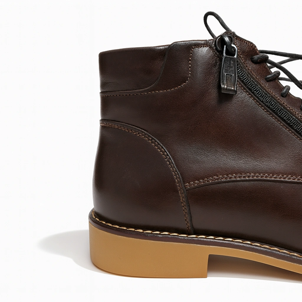 Demi Botte Simple en cuir marron - الصورة 3