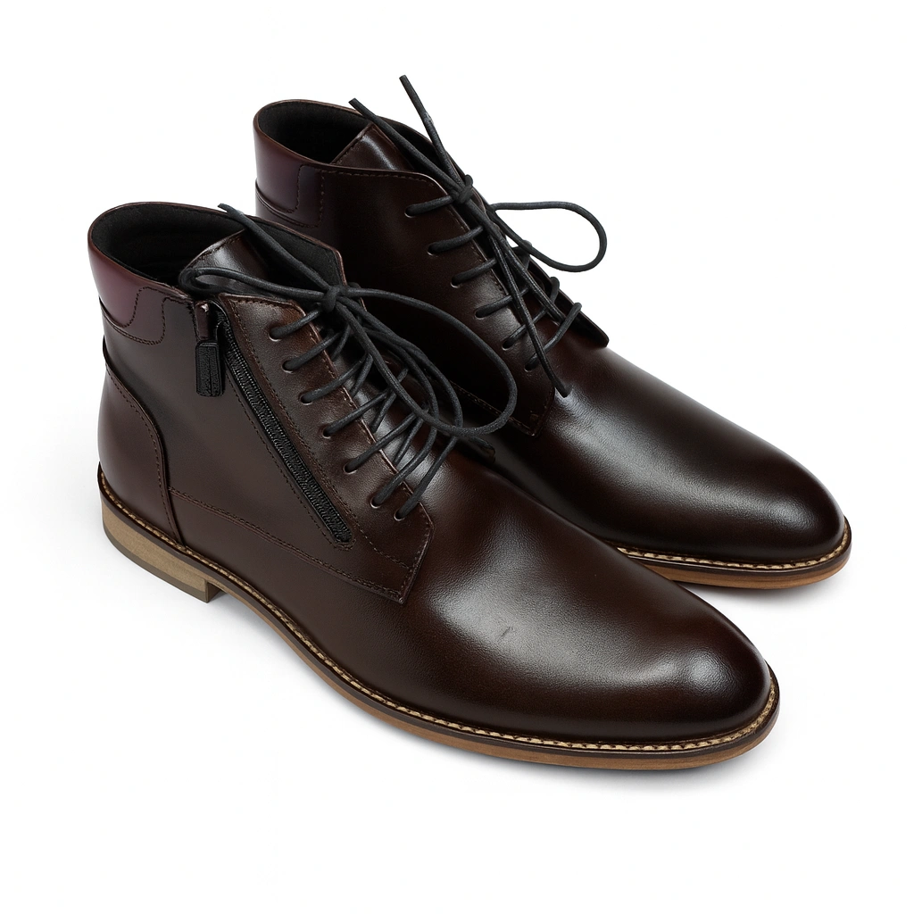 Demi Botte Simple en cuir marron - الصورة 5