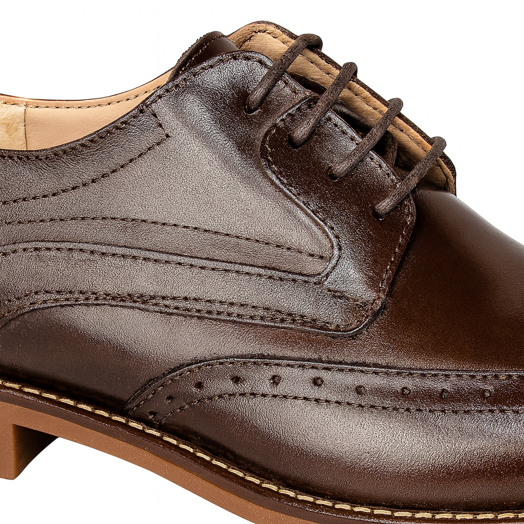 Chaussure Borsalino en cuir véritable couleur Marron - الصورة 7
