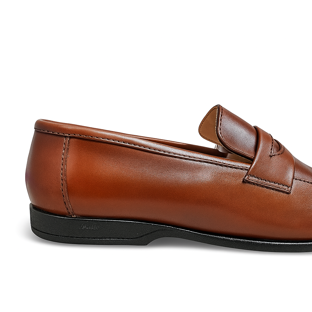 Chaussure en cuir véritable couleur tabac - الصورة 6