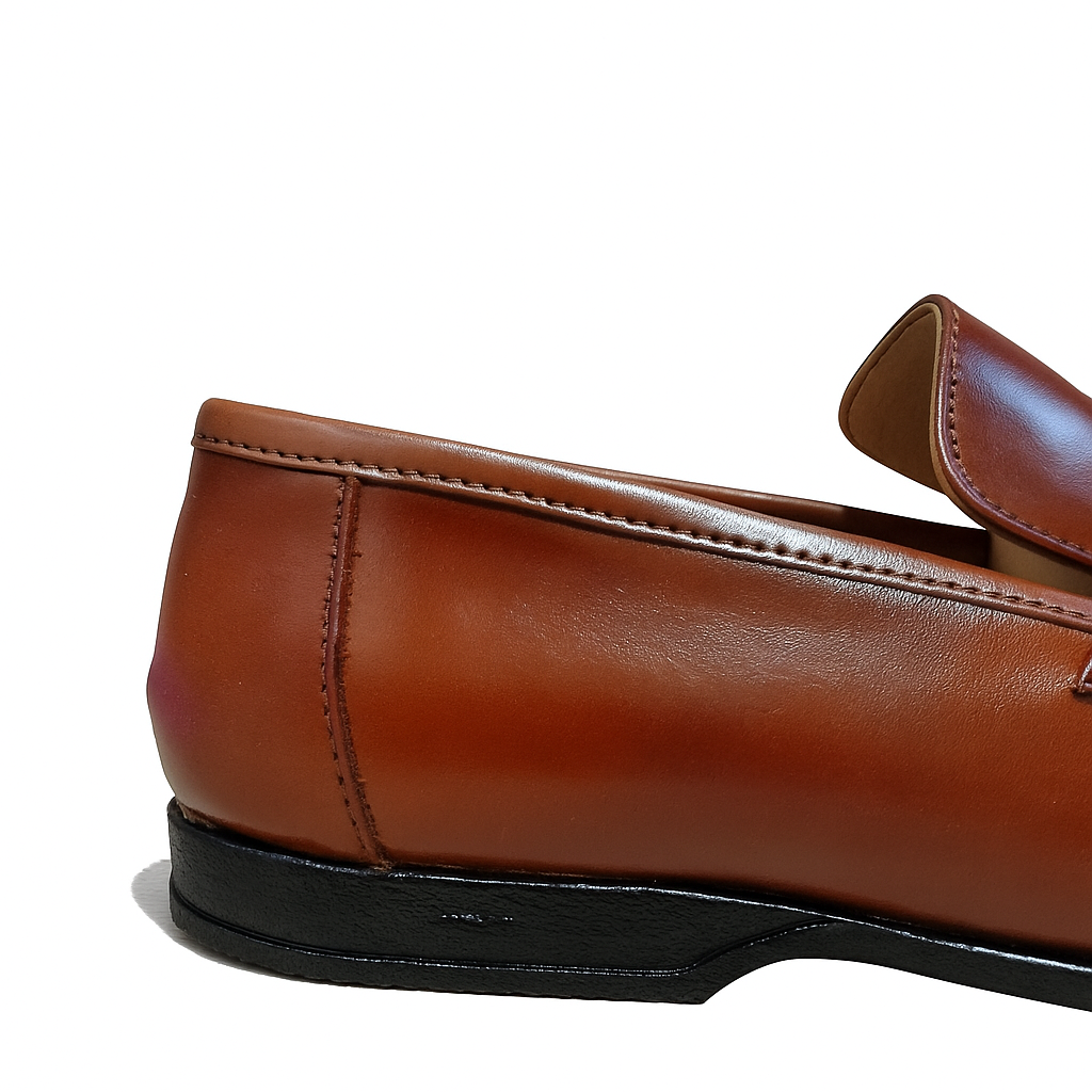 Chaussure en cuir véritable couleur tabac - الصورة 3