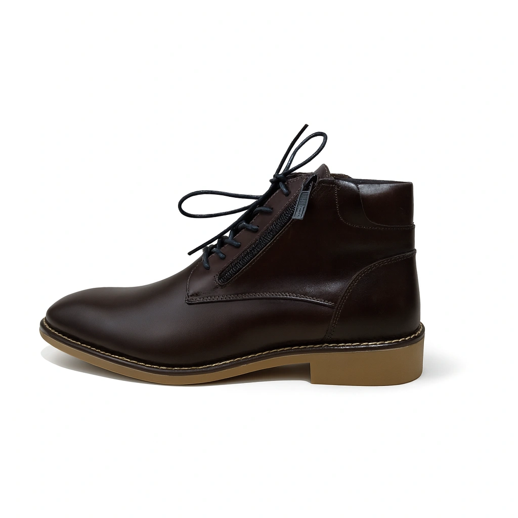 Demi Botte Simple en cuir marron - الصورة 2